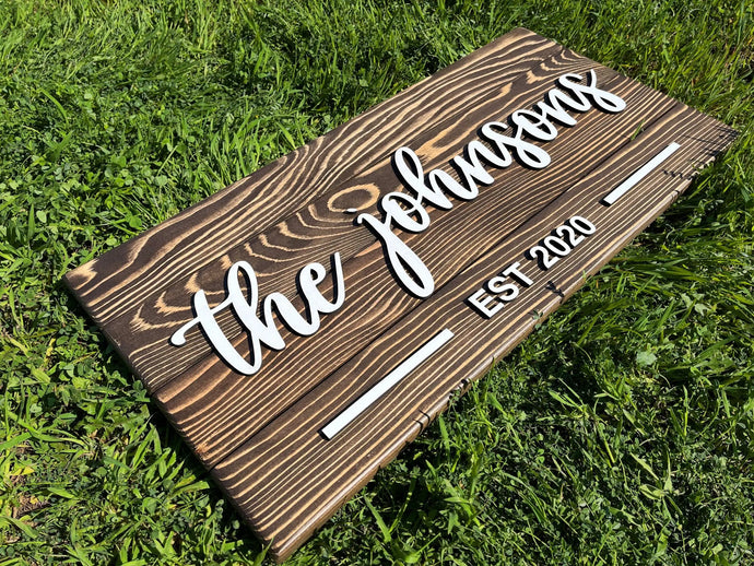 Custom Wood Sign | Personalized Family Name Sign | Last Name Pallet Sign | 3D Sign | Wedding Gift | Home Wall Decor | Anniversary Gift